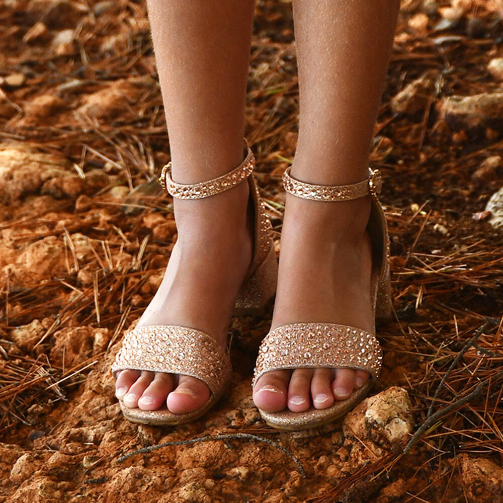 rose gold strappy sandals