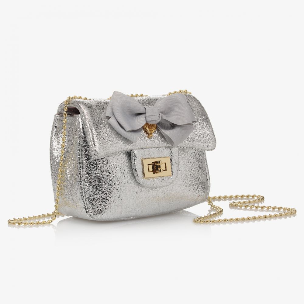 Angel's Face-Silver Bow Handbag (17cm) | Childrensalon
