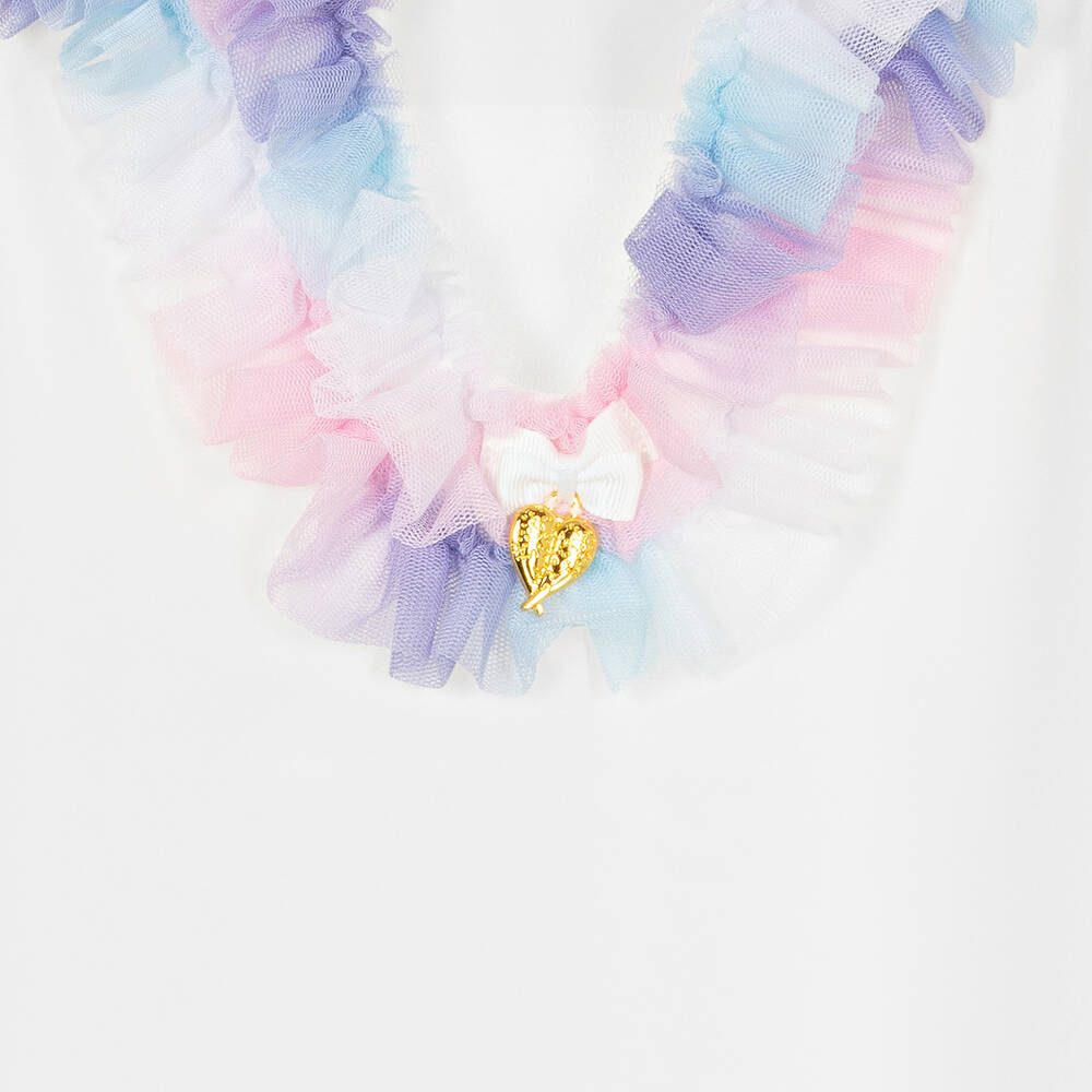 Angel's Face-Белый кафтан из шифона и тюля | Childrensalon