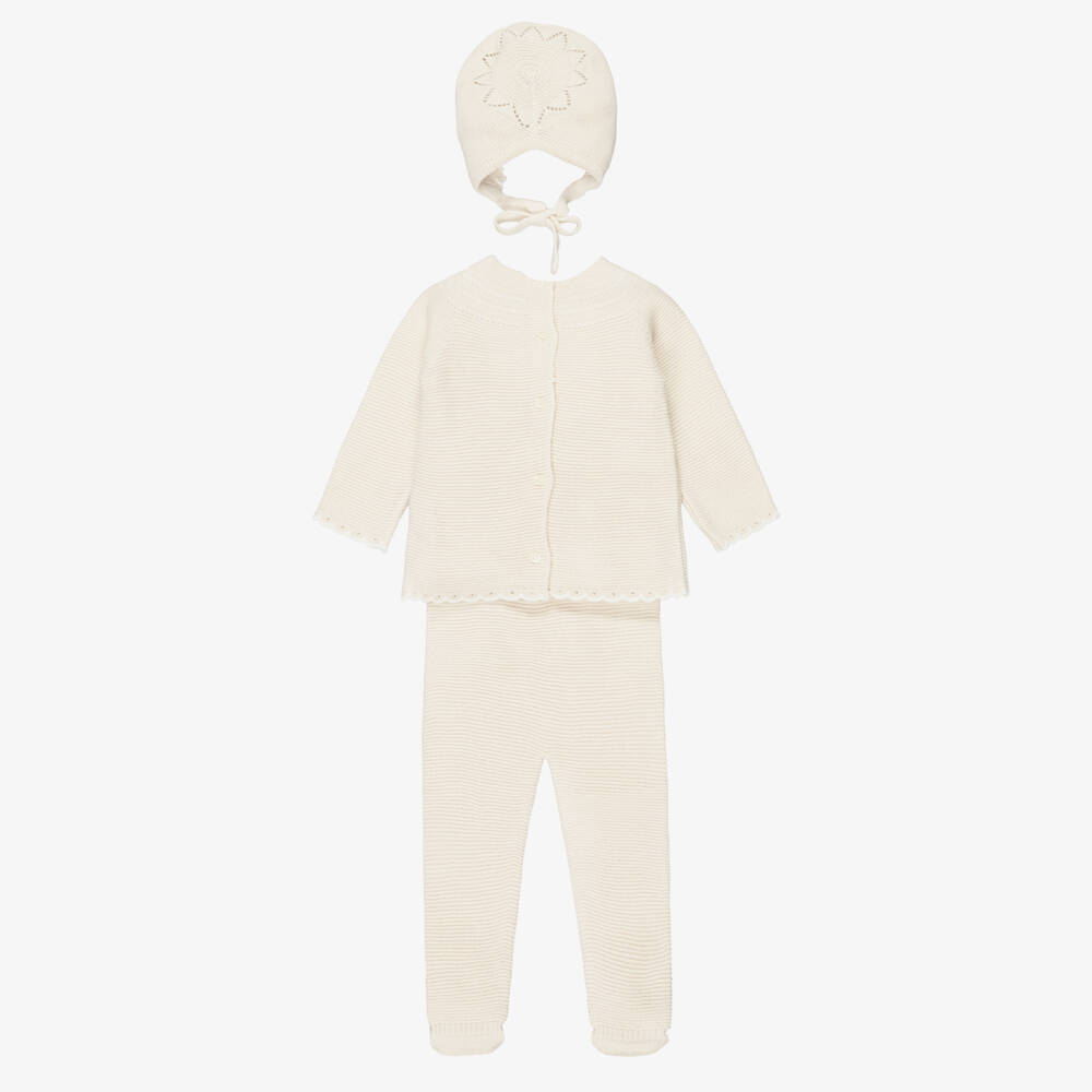 Artesanía Granlei-2 Piece Knitted Babygrow & Bonnet Set | Childrensalon