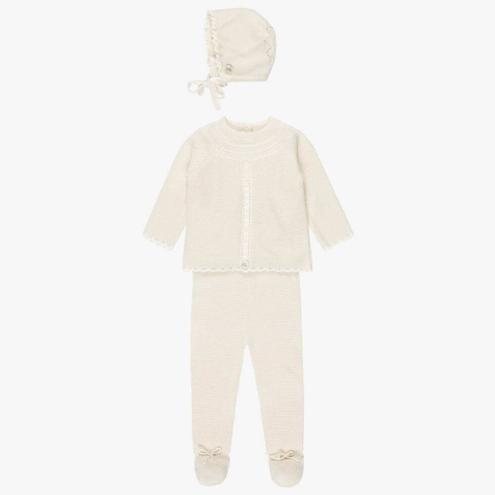 Artesanía Granlei-2 Piece Knitted Babygrow & Bonnet Set | Childrensalon