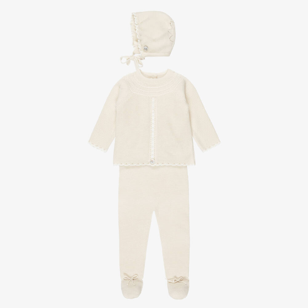 Artesanía Granlei-2 Piece Knitted Babygrow & Bonnet Set | Childrensalon