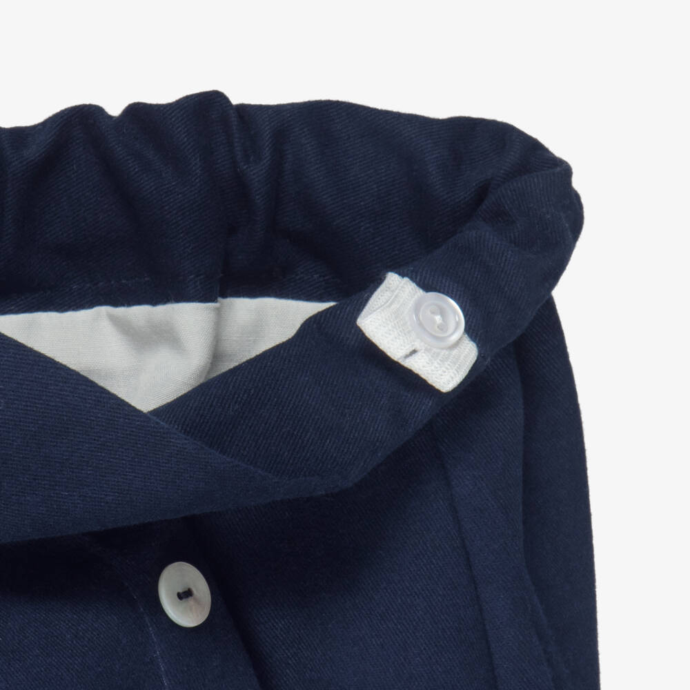 Artesanía Granlei-Baby Boys Beige & Navy Blue Shorts Set | Childrensalon