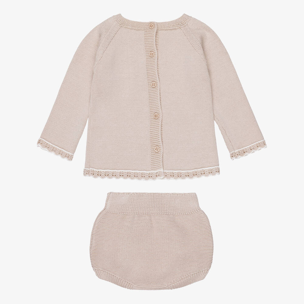 Artesanía Granlei-Baby Boys Beige Shorts Set with Duck Motif  | Childrensalon