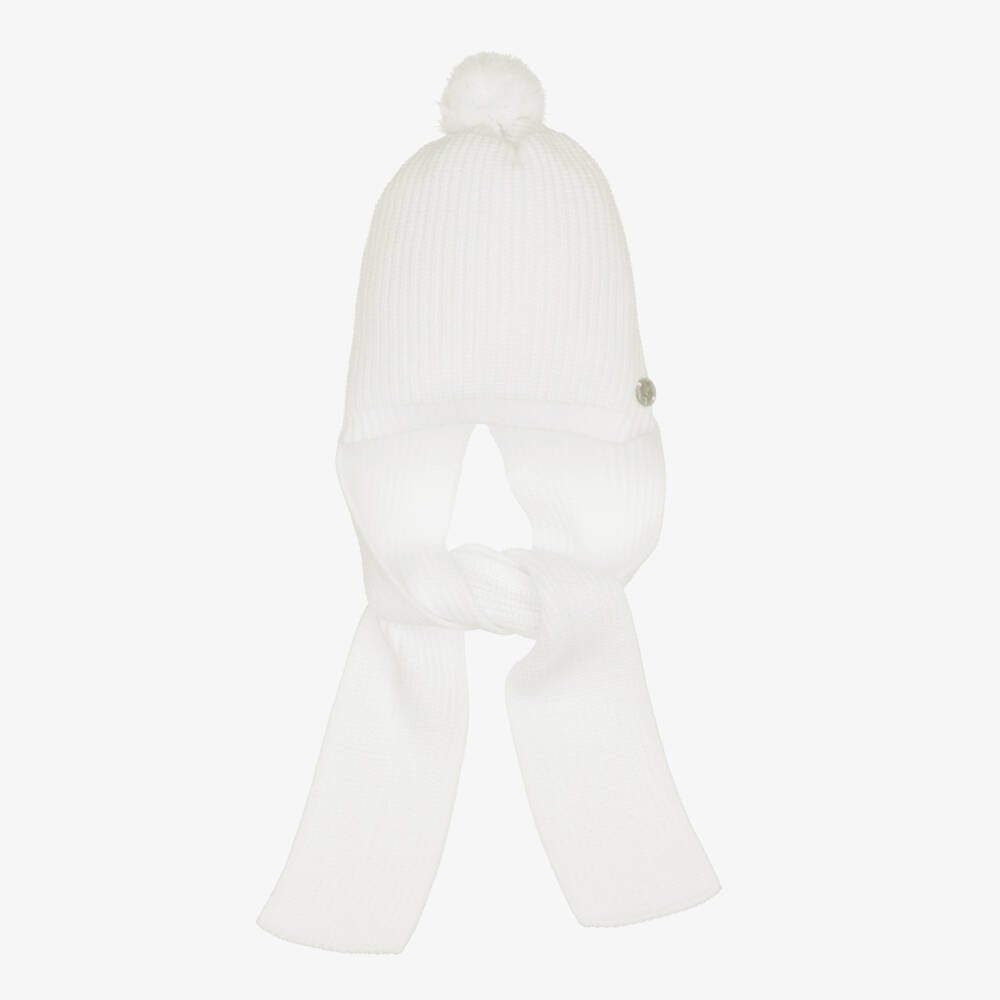 Artesanía Granlei-Baby Boys Ivory Knitted Coat & Hat Set | Childrensalon