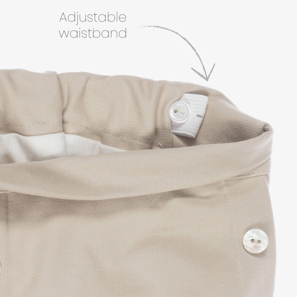 Artesanía Granlei-Baby Boys Mint Green Fair Isle Sweater & Beige Shorts Set | Childrensalon