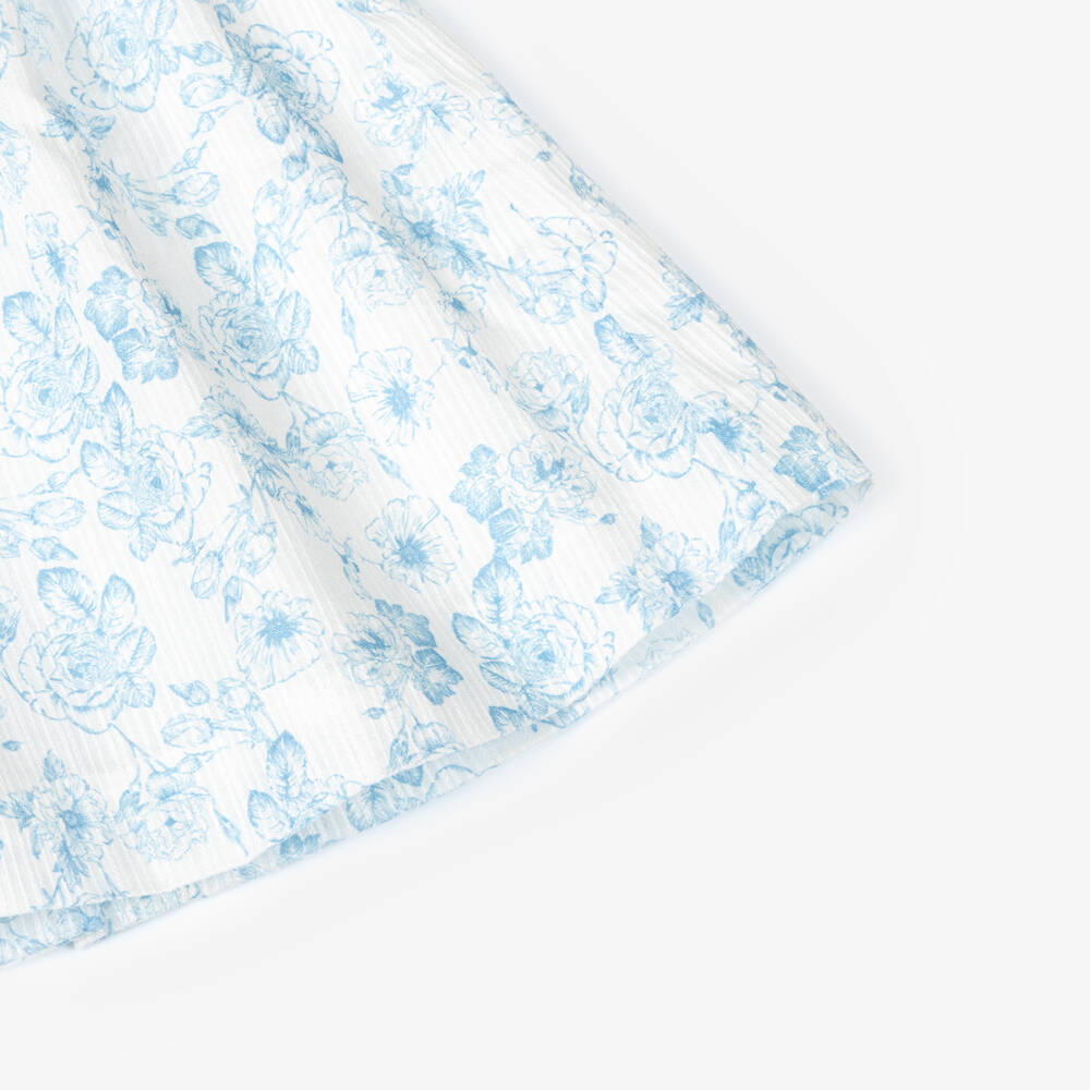 Artesanía Granlei-فستان محبوك بنقشة ورود لون أزرق للبنات الرضع | Childrensalon