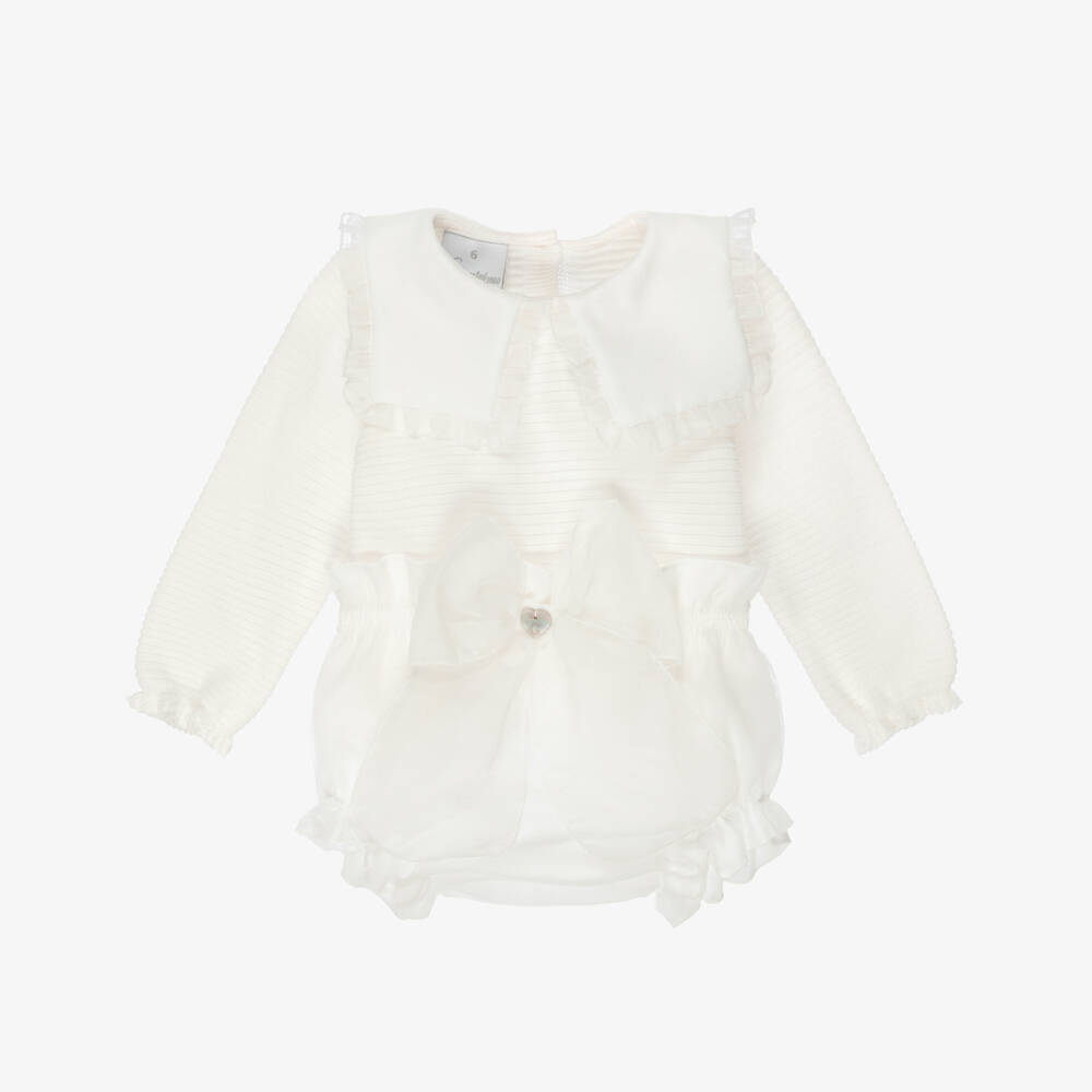 Artesanía Granlei-Baby Girls Ivory Bloomer Shorts Set | Childrensalon