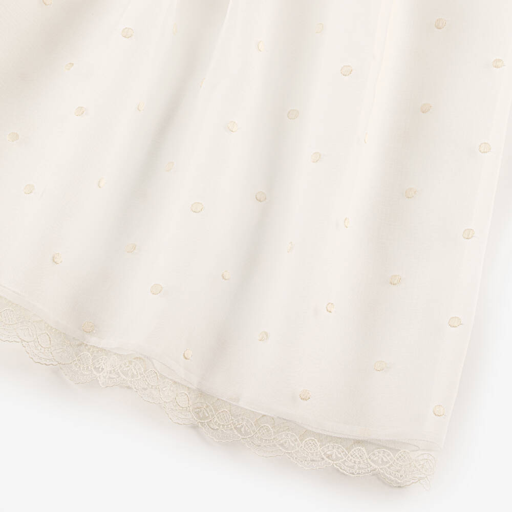 Artesanía Granlei-Baby Girls Ivory Ceremony Gown & Bonnet Set | Childrensalon