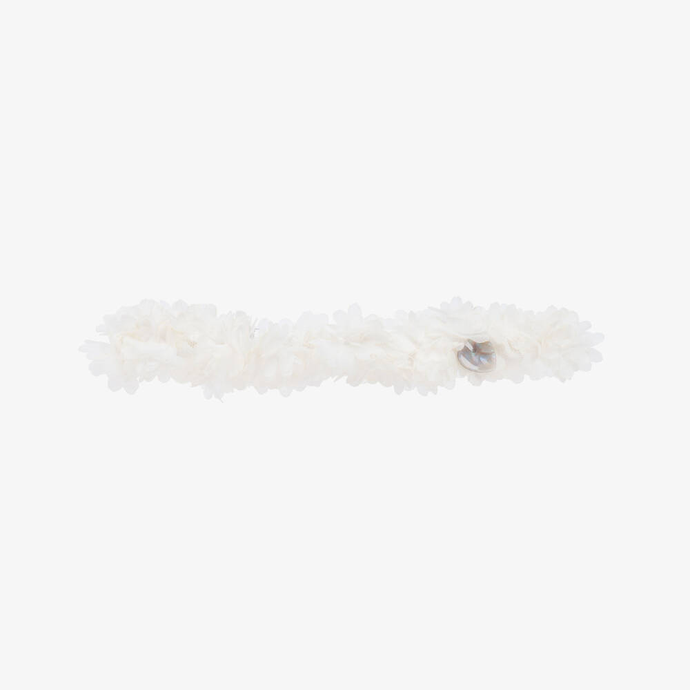 Artesanía Granlei-Baby Girls Ivory Flower Headband | Childrensalon