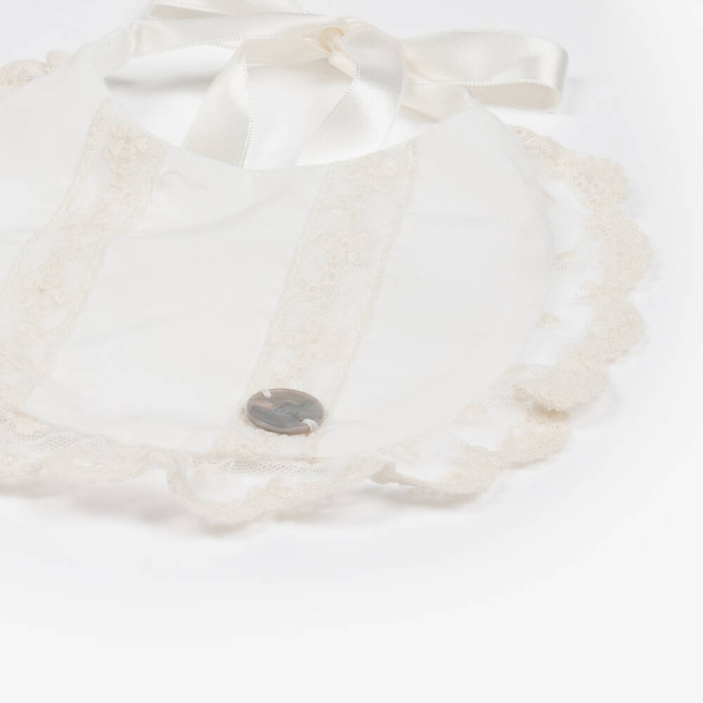 Artesanía Granlei-مريلة دانتيل وتول لون عاجي للمولودات | Childrensalon