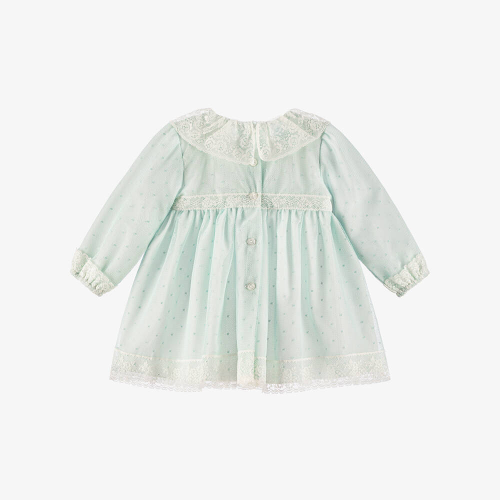 Artesanía Granlei-Baby Girls Mint Green Tulle & Lace Dress | Childrensalon