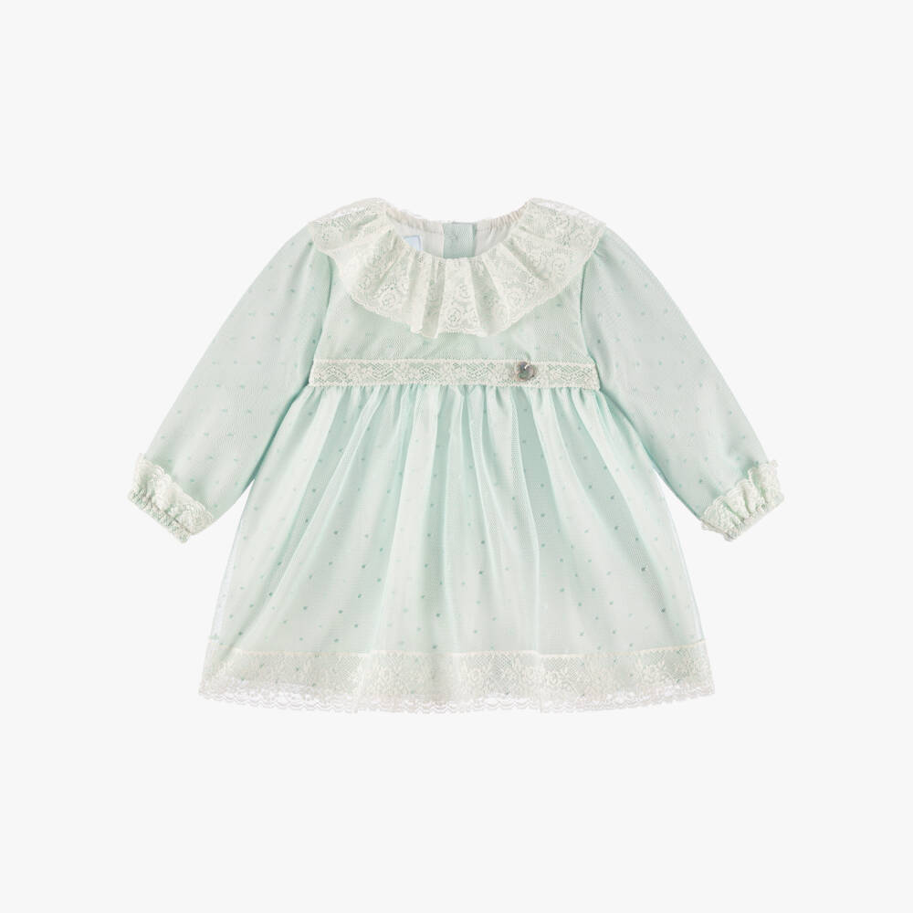 Artesanía Granlei-Baby Girls Mint Green Tulle & Lace Dress | Childrensalon