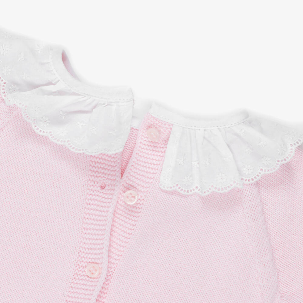 Artesanía Granlei-Baby Girls Pink Duck & Stripe Cotton Shorts Set | Childrensalon