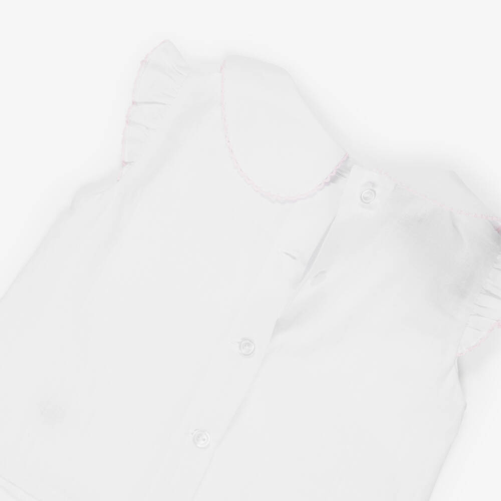 Artesanía Granlei-Baby Girls Pink Floral Cotton Shorts & Cardigan Set | Childrensalon