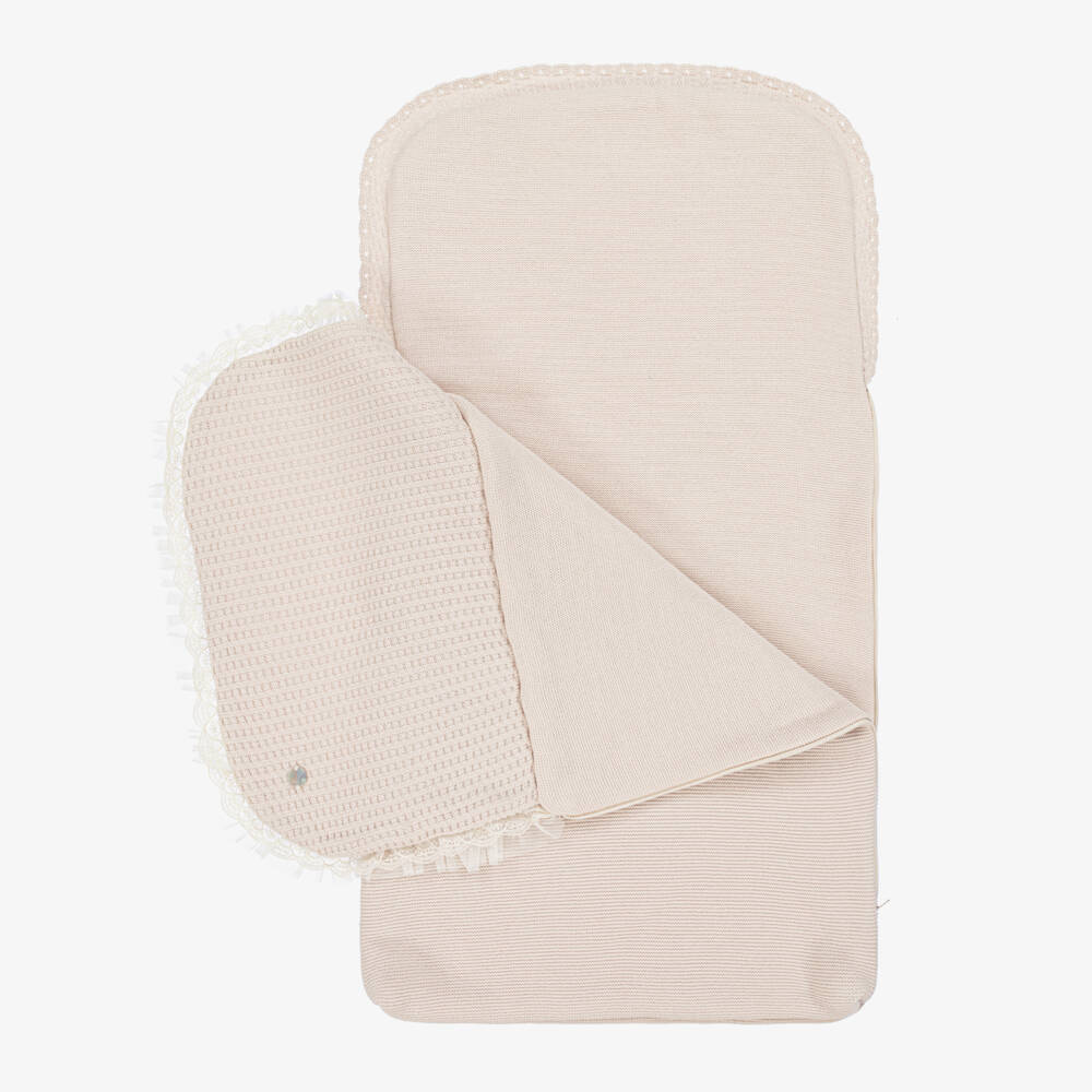 Artesanía Granlei-بيبي نيست بحافة دانتيل محبوك لون بيج (70 سم) | Childrensalon