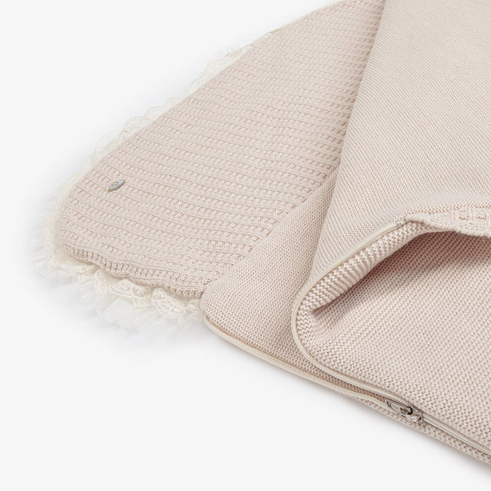 Artesanía Granlei-بيبي نيست بحافة دانتيل محبوك لون بيج (70 سم) | Childrensalon