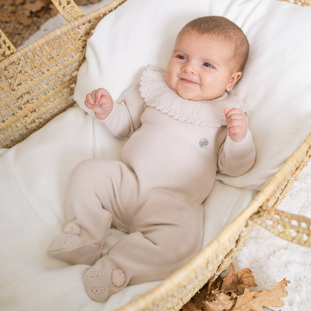 Artesanía Granlei-أفرول بيبي غرو محبوك لون بيج | Childrensalon