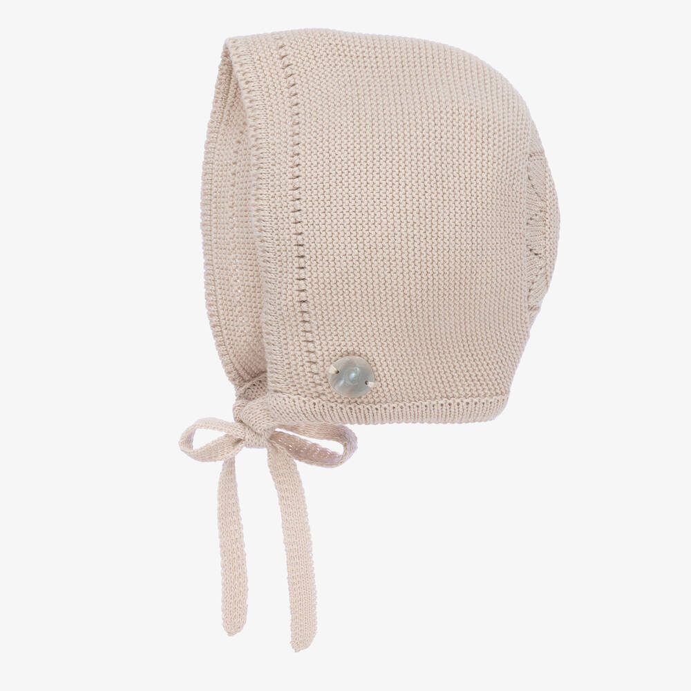 Artesanía Granlei-Beige Knitted Bonnet | Childrensalon