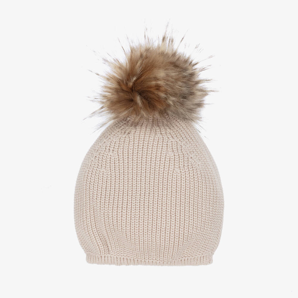 Artesanía Granlei-Beige Knitted Hat & Scarf Set | Childrensalon