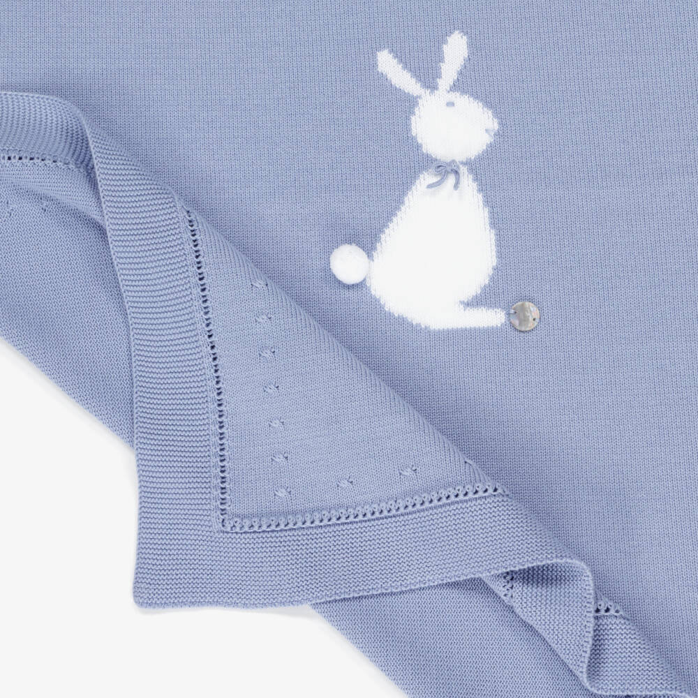 Artesanía Granlei-Blue Bunny Baby Blanket (82cm) | Childrensalon