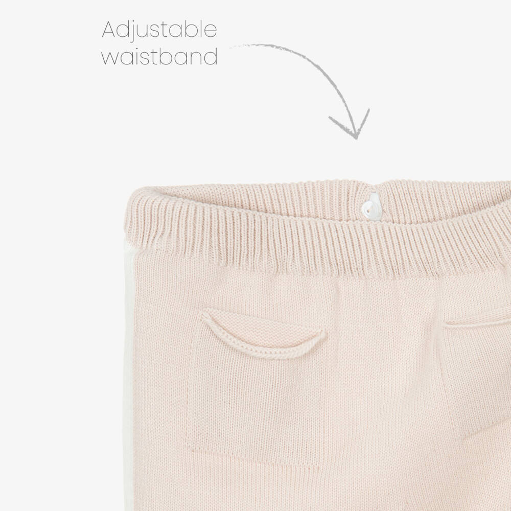 Artesanía Granlei-Boys Beige Knit Hooded Top & Trouser Set | Childrensalon