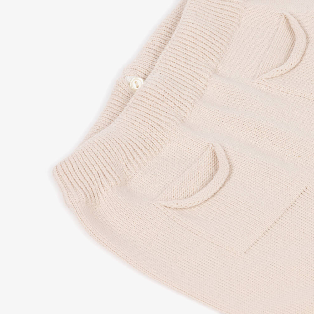 Artesanía Granlei-Boys Beige Knitted Tracksuit with White Stripes | Childrensalon