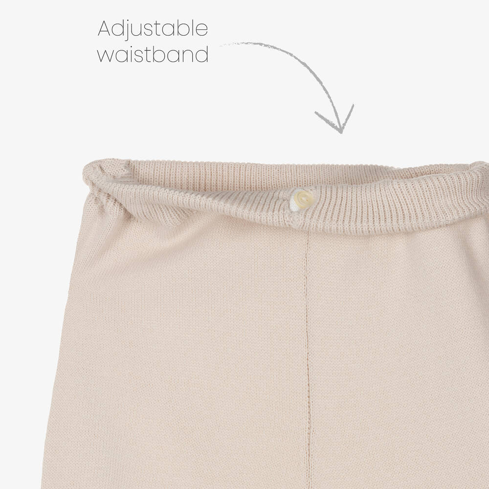 Artesanía Granlei-طقم بنطلون أكريليك محبوك لون بيج للأولاد | Childrensalon