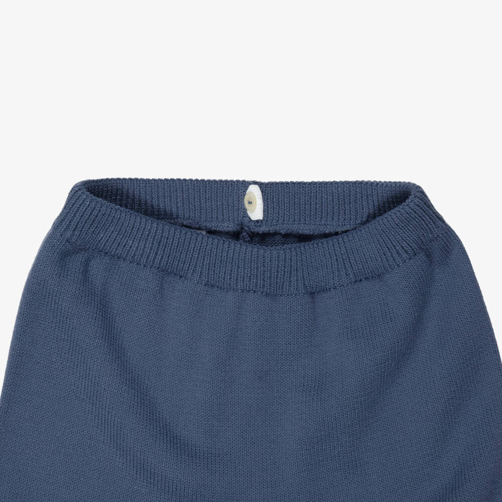 Artesanía Granlei-Boys Blue Striped Knitted Trouser Set | Childrensalon