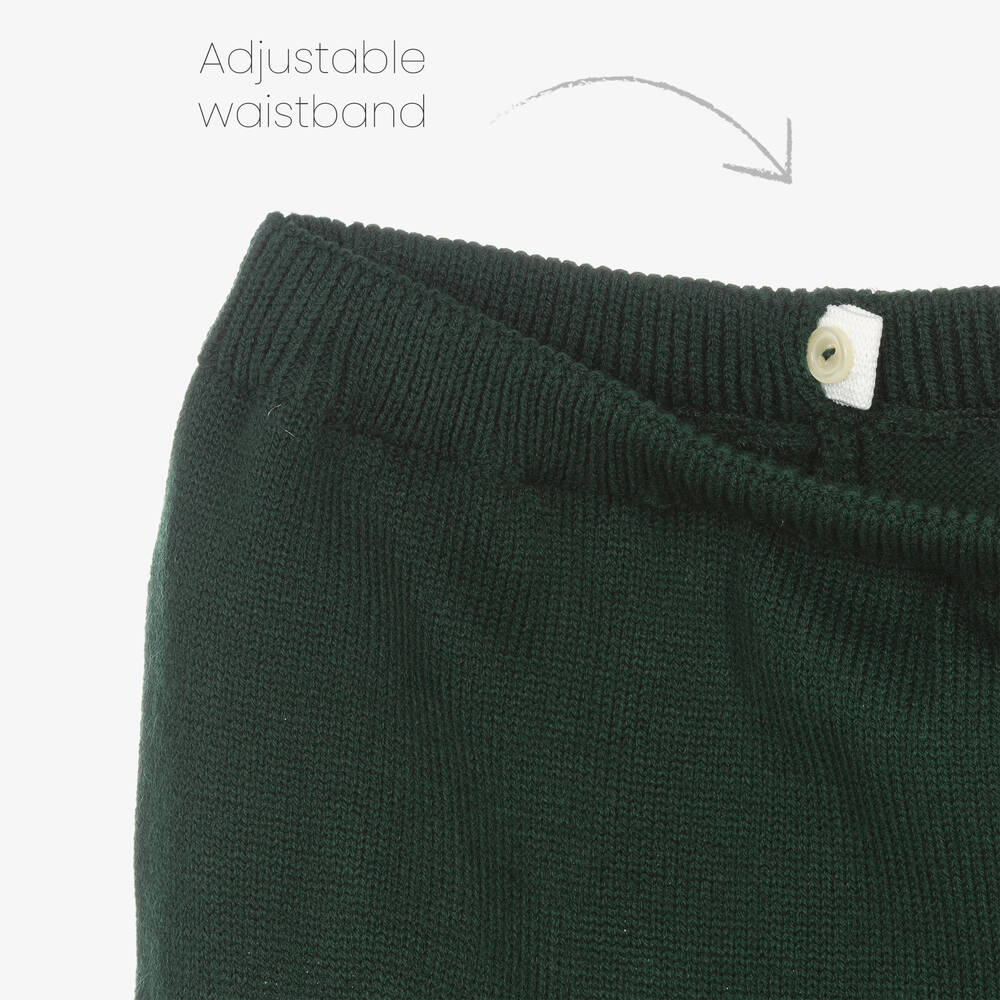 Artesanía Granlei-Boys Green Knitted Trouser Set | Childrensalon