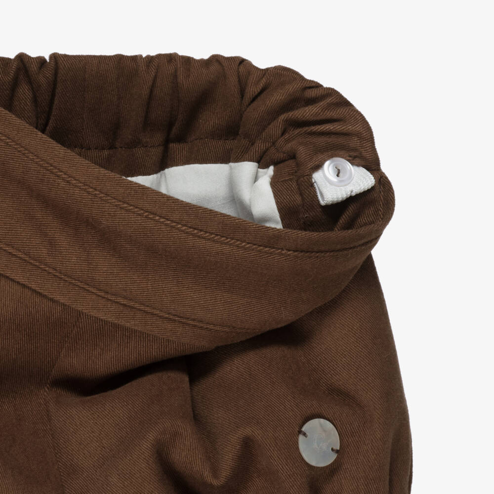 Artesanía Granlei-Boys Sandy Beige & Brown Shorts Set | Childrensalon