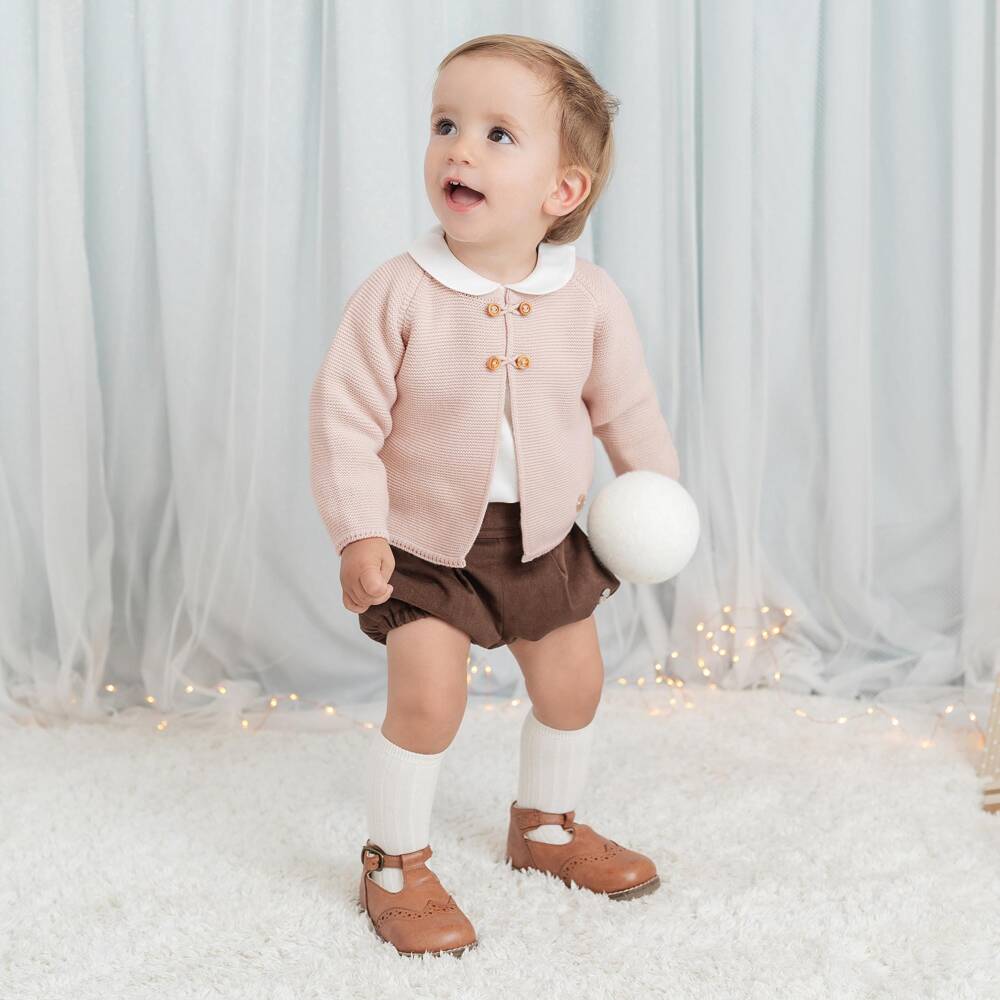 Artesanía Granlei-Boys Sandy Beige & Brown Shorts Set | Childrensalon