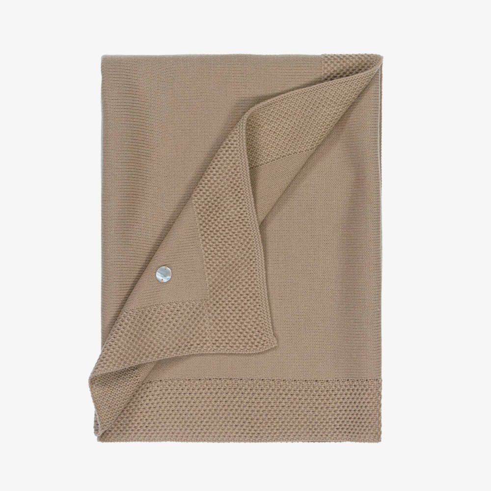 Artesanía Granlei-Одеяло коричневое трикотажное с мишкой Тедди (84см) | Childrensalon