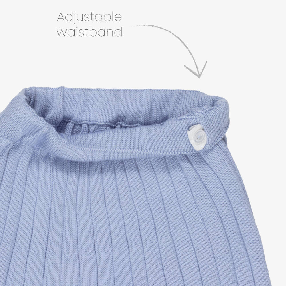 Artesanía Granlei-Girls Blue Knitted Top & Skirt Set | Childrensalon