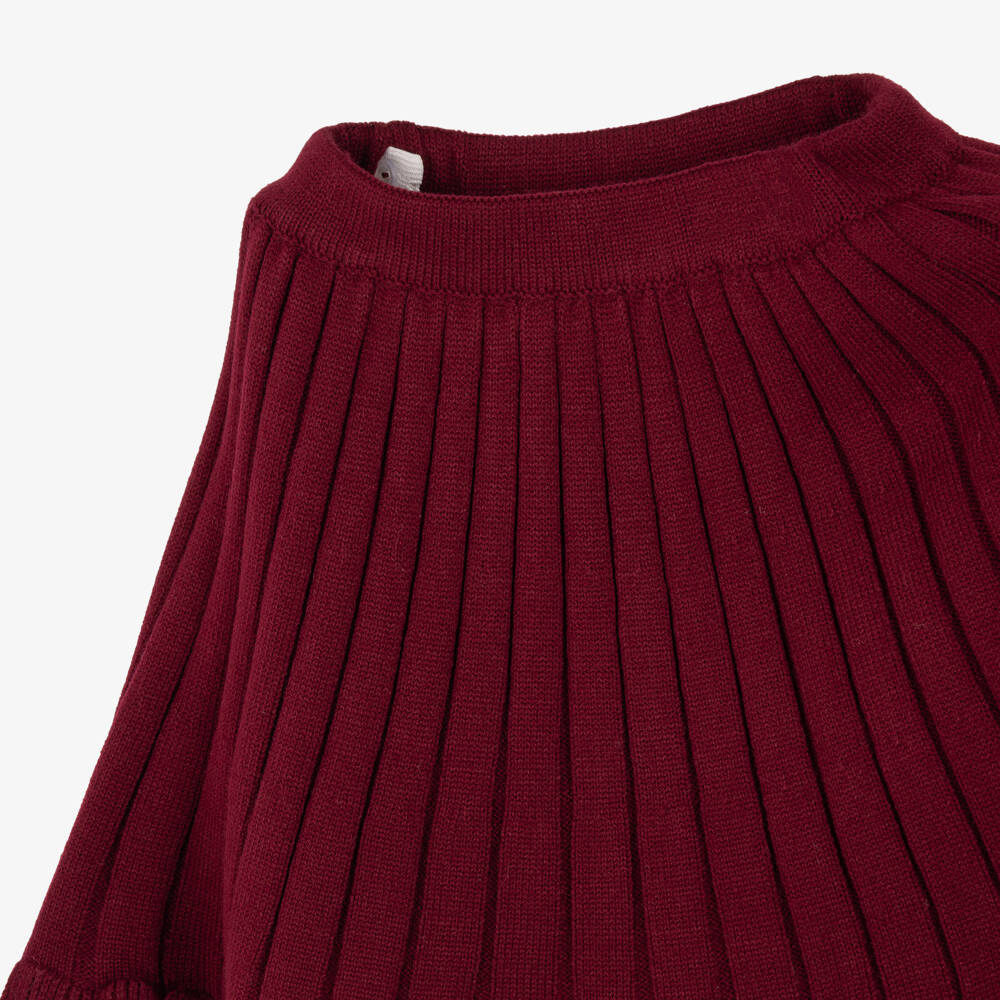 Artesanía Granlei-Girls Pink & Burgundy Knitted Skirt Set with Bows | Childrensalon