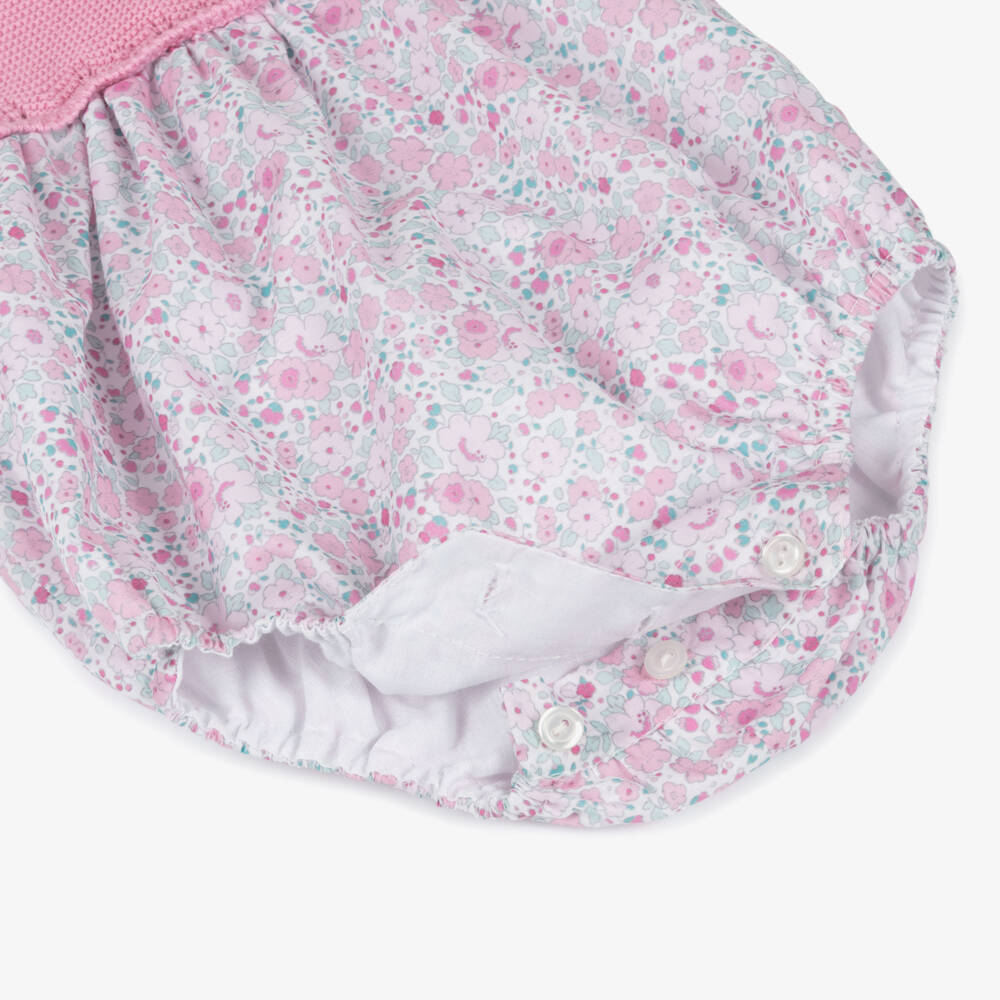 Artesanía Granlei-Girls Pink Cotton Floral Shortie | Childrensalon