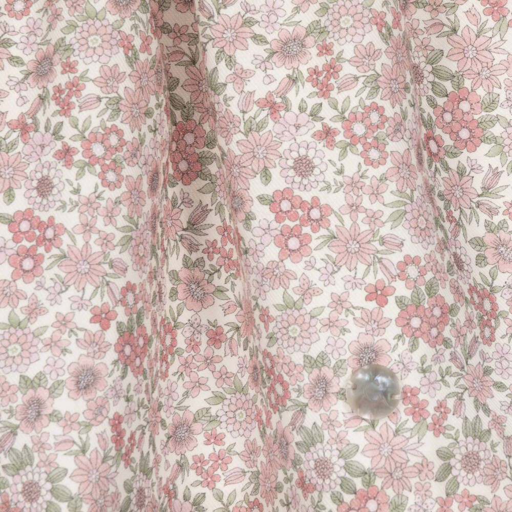 Artesanía Granlei-Girls Pink Knitted & Floral Print Dress | Childrensalon
