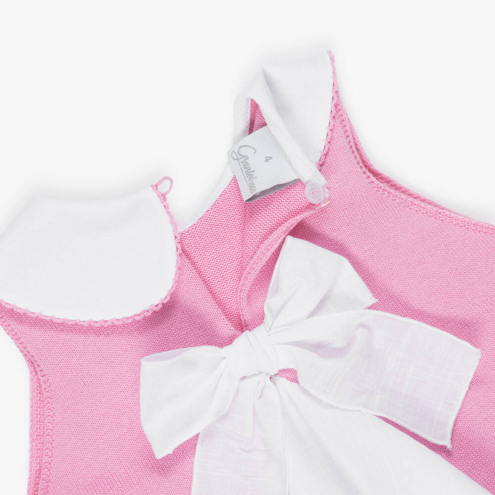 Artesanía Granlei-Girls Pink Knitted Top & Shorts Set | Childrensalon