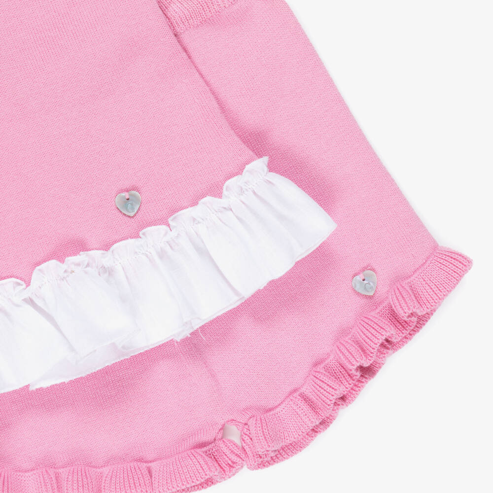 Artesanía Granlei-Girls  Pink Knitted Top & Shorts Set | Childrensalon
