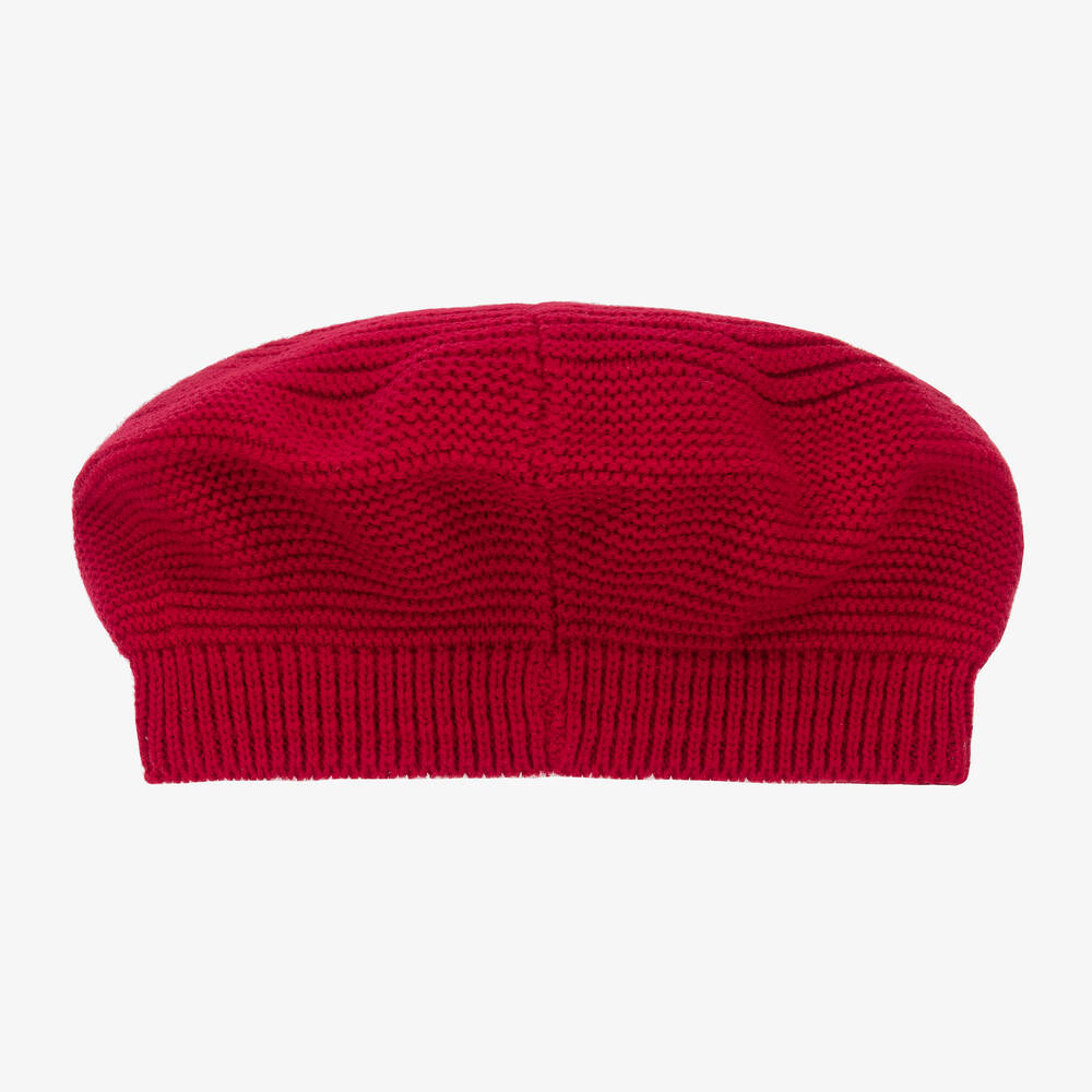 Artesanía Granlei-Girls Red Knitted Beret | Childrensalon