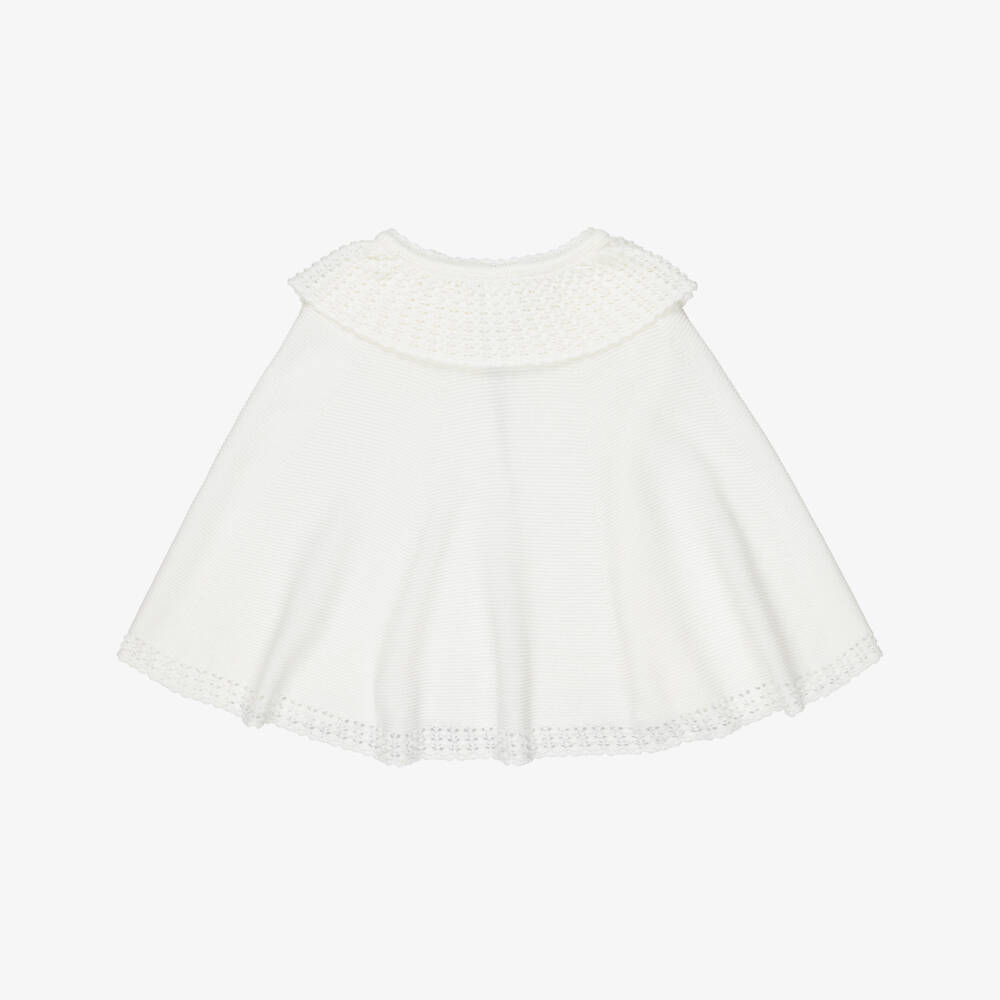 Artesanía Granlei-Girls Sparkling Ivory Knitted Cape | Childrensalon