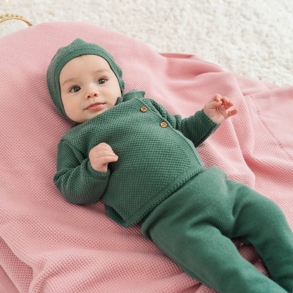 Artesanía Granlei-بيبي غرو قطعتين محبوك لون أخضر | Childrensalon