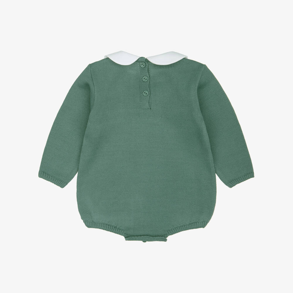 Artesanía Granlei-Green Knitted Shortie with Cable Design | Childrensalon