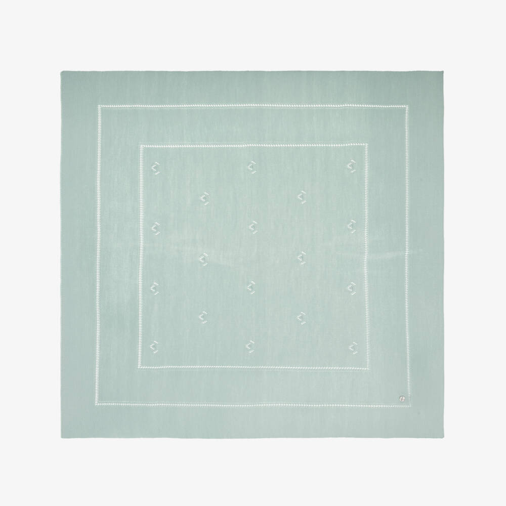 Artesanía Granlei-بطانية محبوكة أطفال رضع لون أخضر (106 سم) | Childrensalon