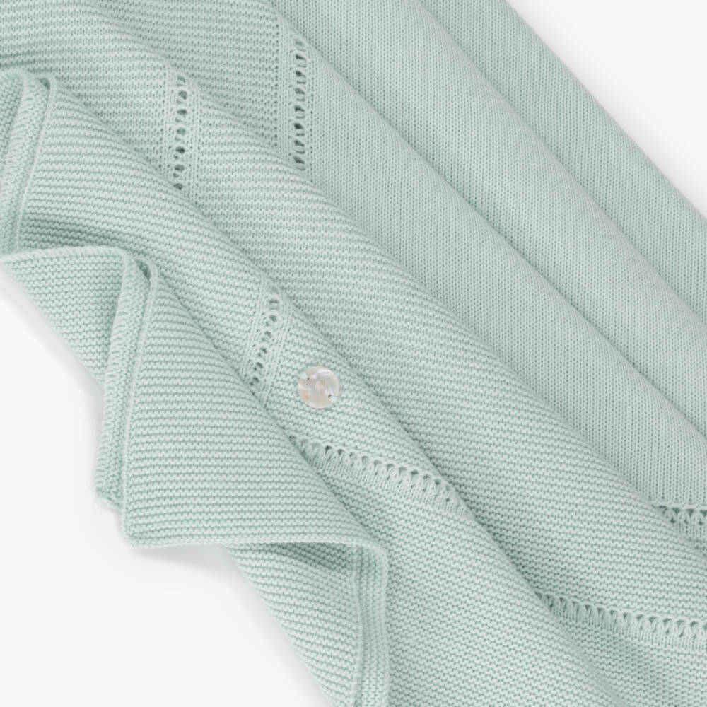 Artesanía Granlei-بطانية محبوكة أطفال رضع لون أخضر (106 سم) | Childrensalon