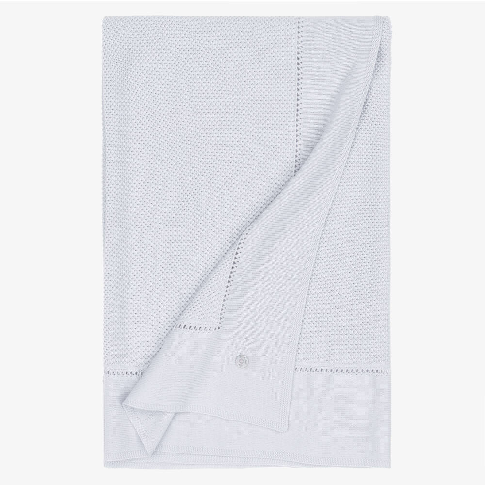 Artesanía Granlei-Grey Knitted Baby Blanket (107cm) | Childrensalon