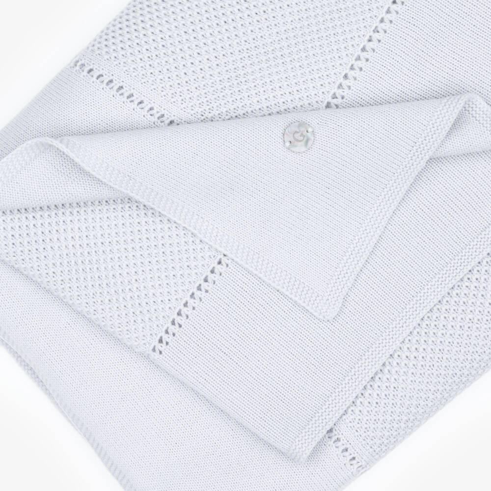 Artesanía Granlei-Grey Knitted Baby Blanket (107cm) | Childrensalon