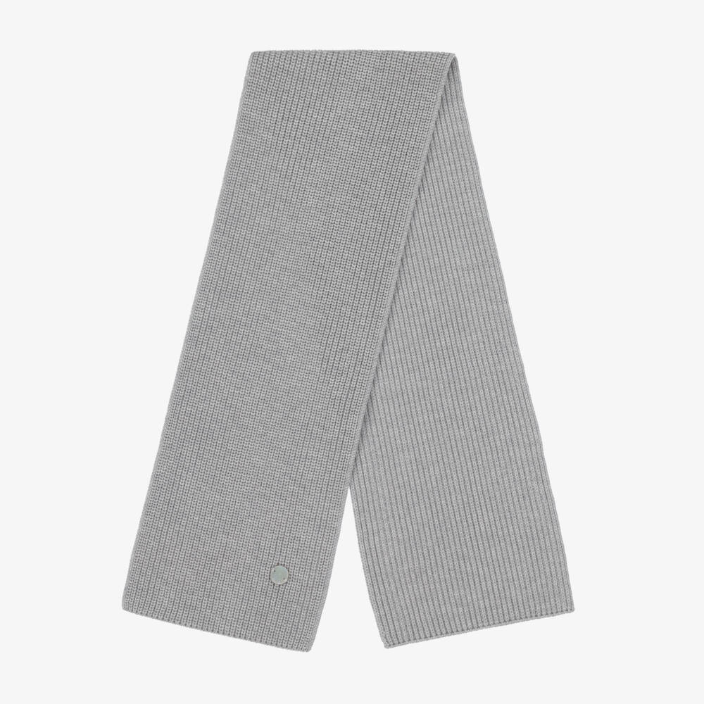 Artesanía Granlei-طقم قبعة وسكارف محبوك لون رمادي | Childrensalon