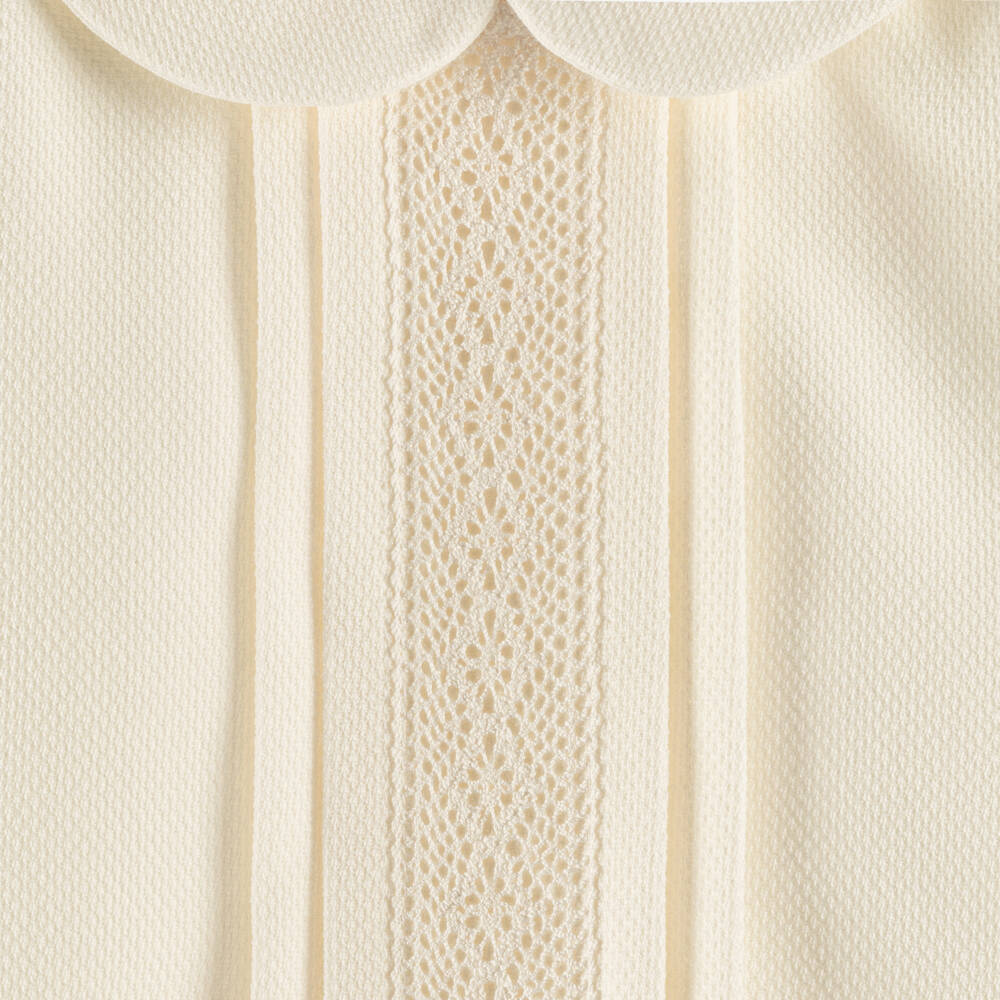 Artesanía Granlei-Ivory Babysuit & Bonnet Set  | Childrensalon