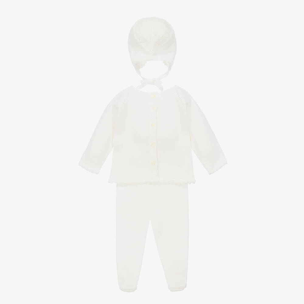 Artesanía Granlei-طقم أفرول أكريليك محبوك لون عاجي | Childrensalon